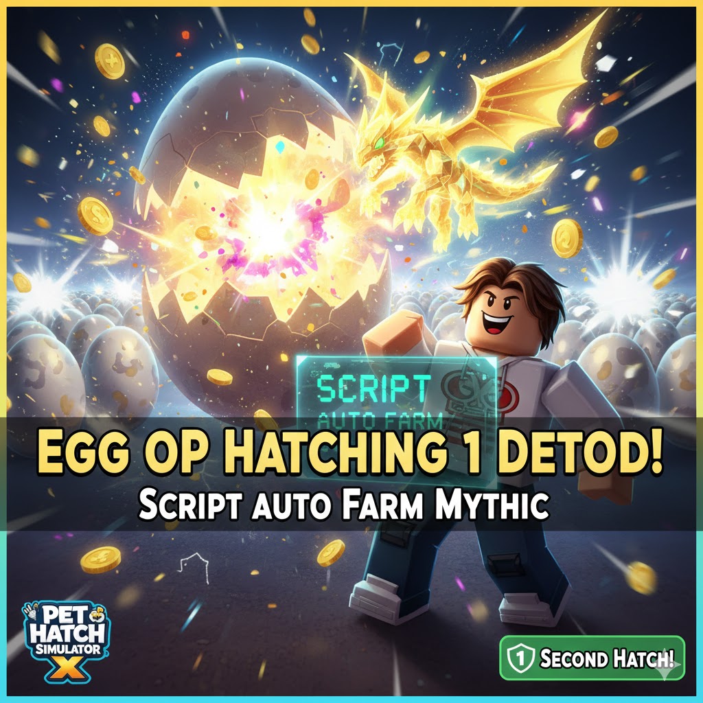 Pet Hatch Simulator Roblox: Egg OP Hatching 1 Detik! Script Auto Farm Mythic