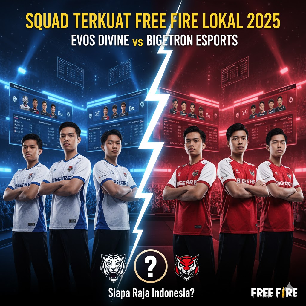 Squad Terkuat Free Fire Lokal 2025: EVOS Divine vs Bigetron Esports, Siapa Raja Indonesia?