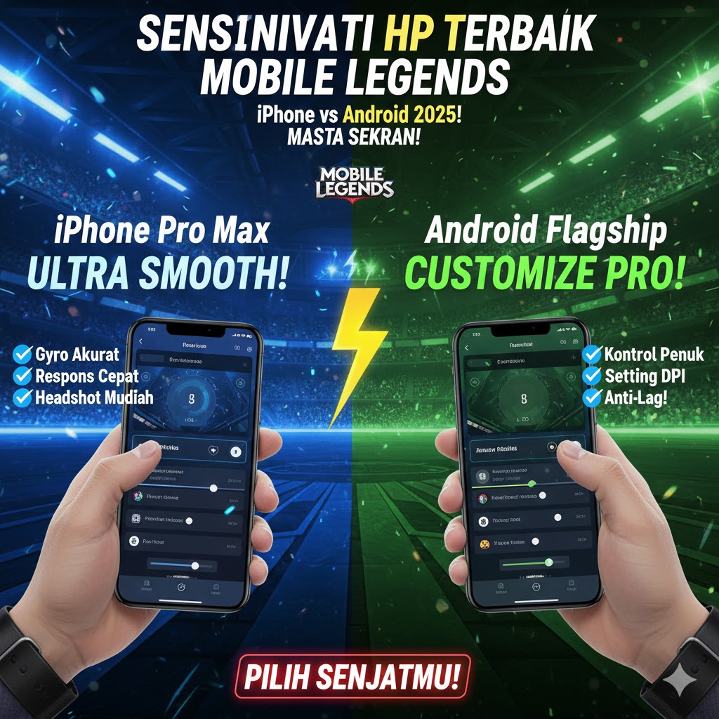 Sensitivitas HP Terbaik Mobile Legends iPhone vs Android 2025!