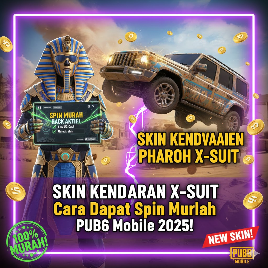 Skin Kendaraan Pharaoh X-Suit: Cara Dapat Spin Murah PUBG Mobile 2025!