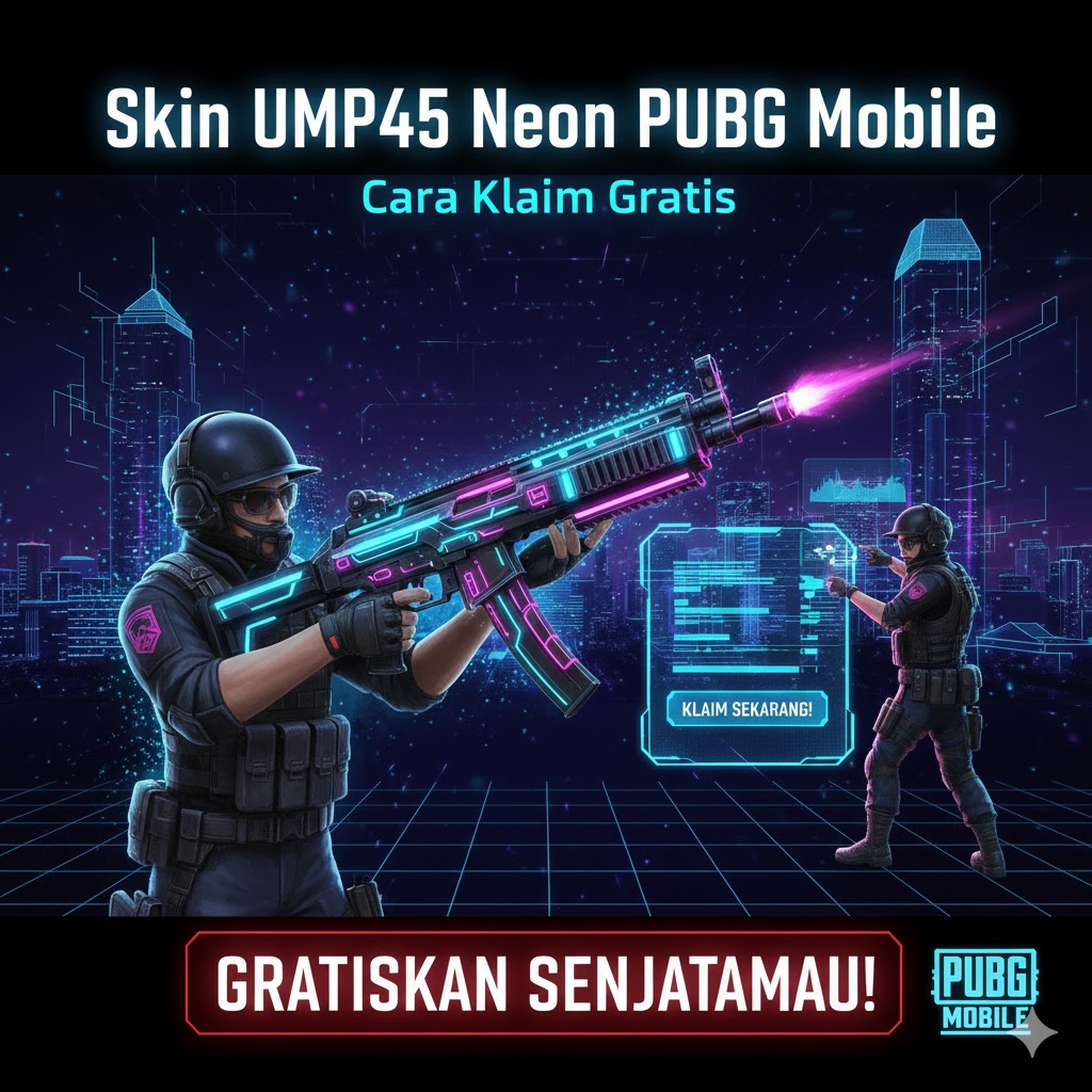 Skin UMP45 Neon PUBG Mobile 2025: Cara Klaim Gratis Tanpa UC