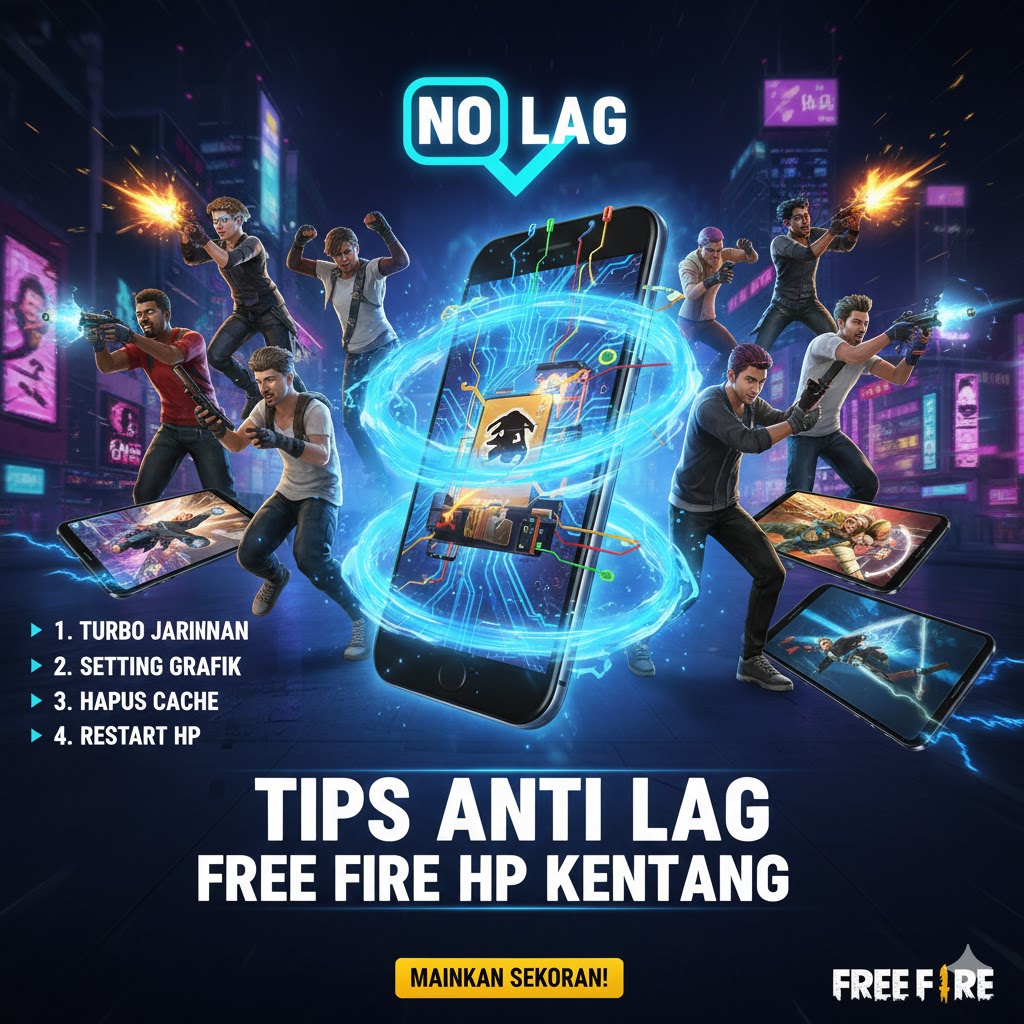 Tips Anti Lag Free Fire HP Kentang 2025 - Main Smooth RAM 2GB!