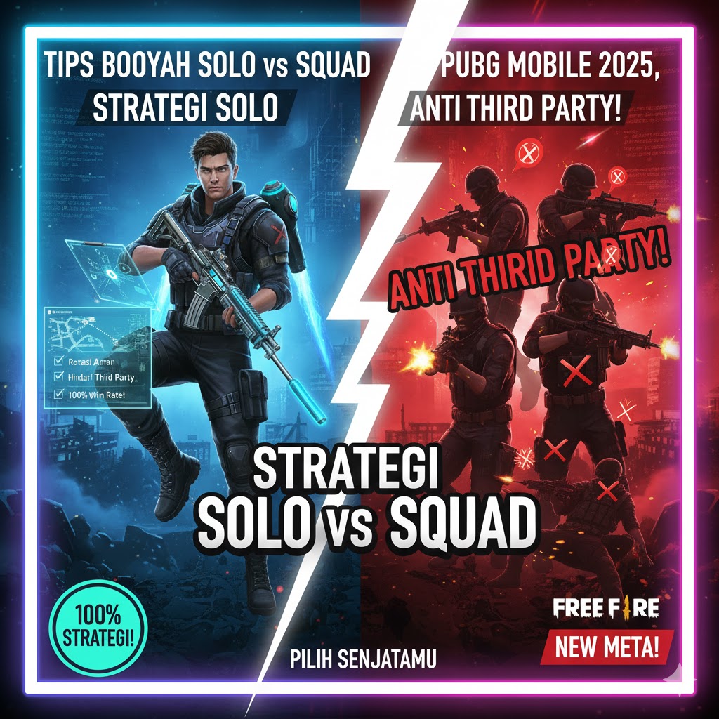 Tips Booyah Solo vs Squad PUBG Mobile 2025, Anti Third Party!