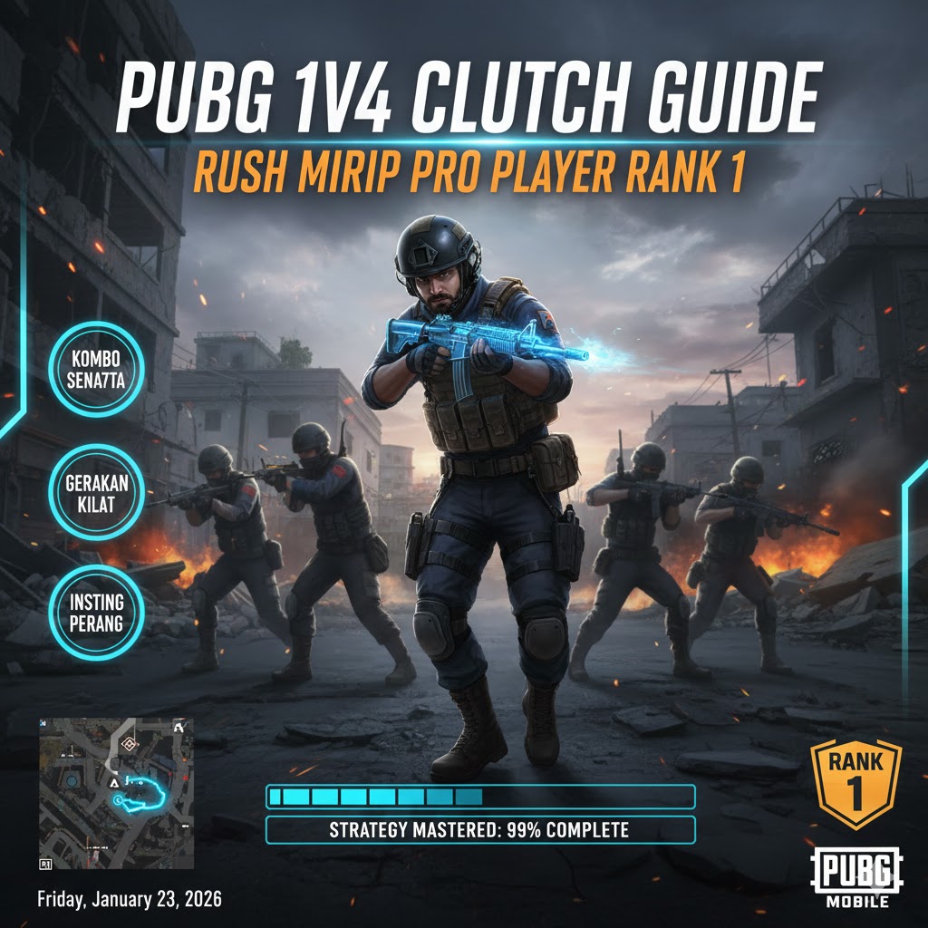 PUBG 1v4 Clutch Guide: Rush Mirip Pro Player Rank 1 Erangel OB45 2026!