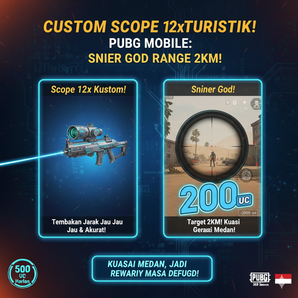 Custom Scope 12x PUBG Mobile: Sniper God Range 2KM!