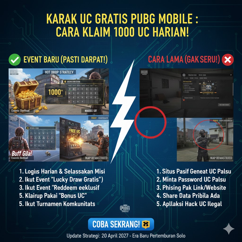 Event UC Gratis PUBG Mobile: Cara Klaim 1000 UC Harian!