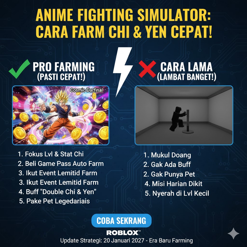 Roblox Anime Fighting Simulator: Cara Farm Chi & Yen Cepat!