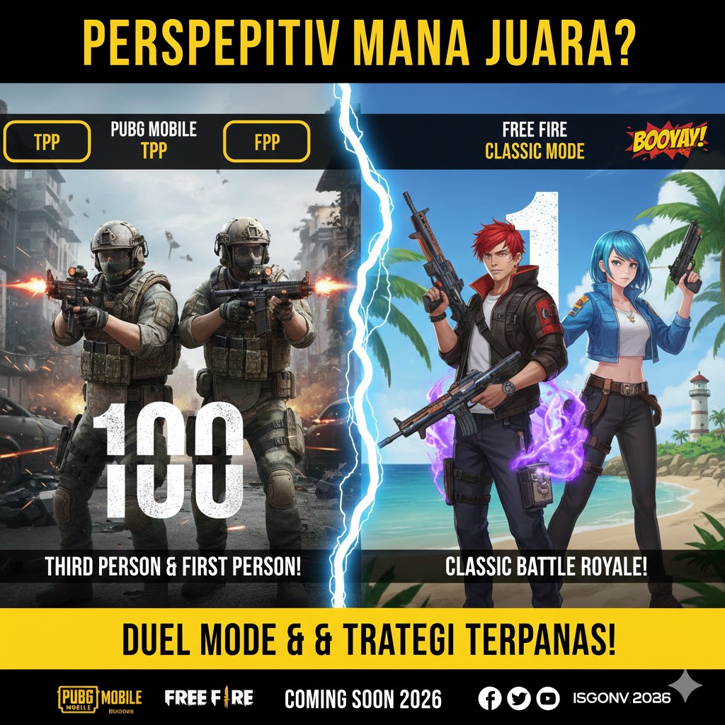 PUBG Mobile TPP FPP vs Free Fire Classic Mode: Perspektif Mana Juara?