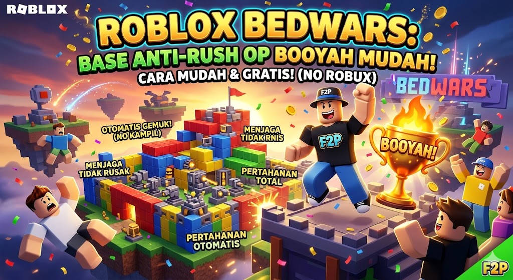 Roblox Bedwars: Base Anti-Rush OP Booyah Mudah!